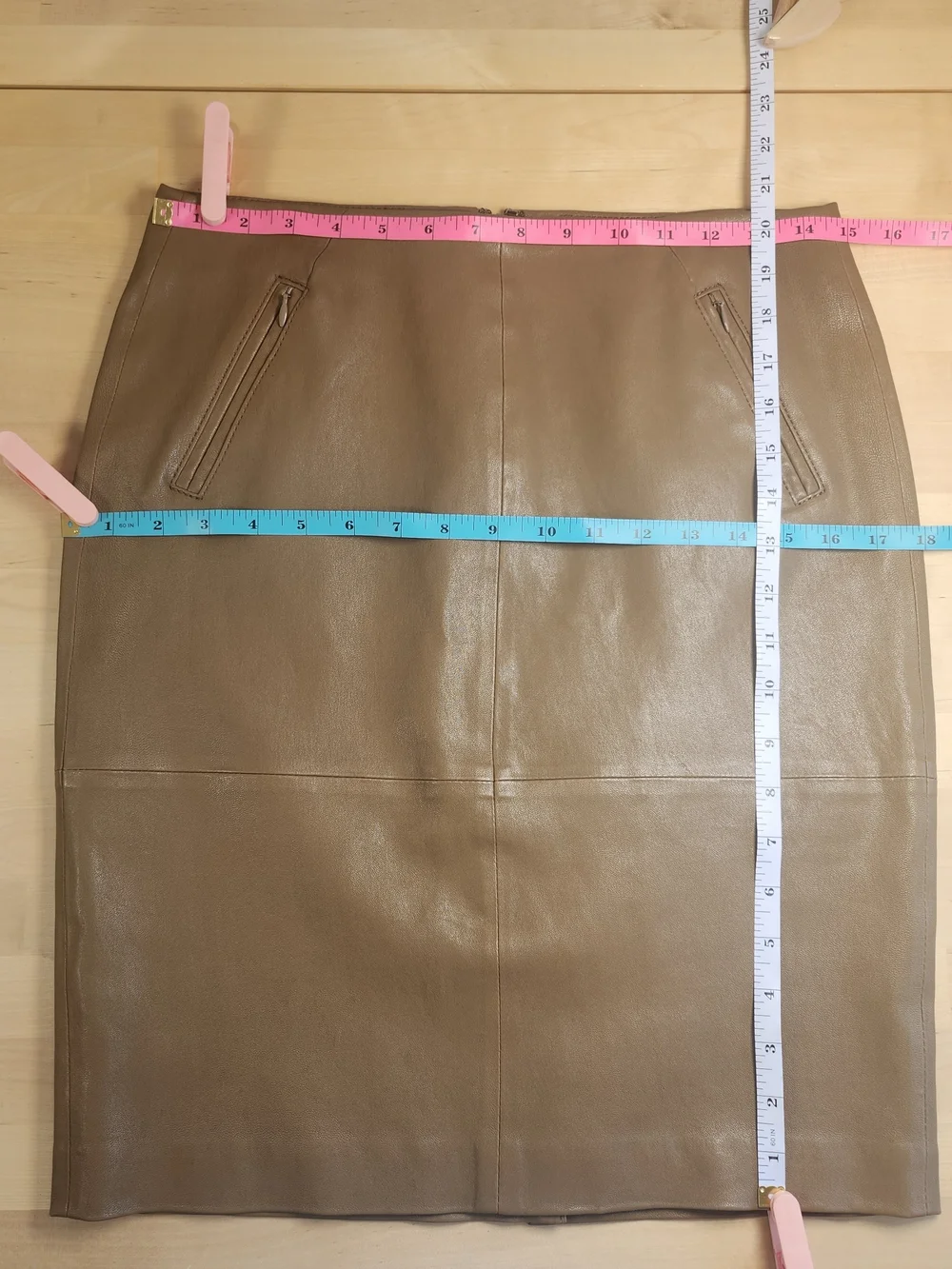 Talbots Lambskin Cognac Leather Pencil Skirt 4P